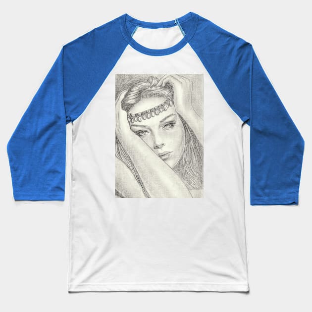 Sharon Stone Baseball T-Shirt by Svetlana Pelin